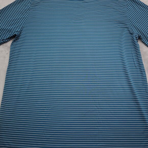 Nike Golf Polo Shirt Mens XL Blue Striped Stretch Lightweight Hike Fish - Picture 14 of 16